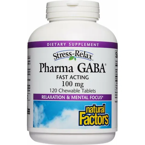 Natural Factors Pharma GABA – Calming Sleep & Focus Support, 120 Chewable Tablets – image 1