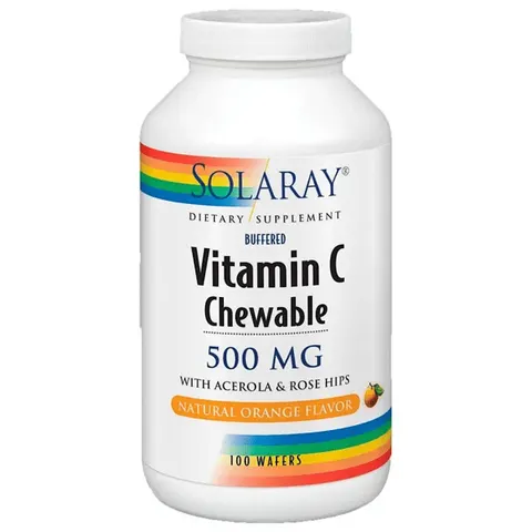 Solaray vitamina c-500 sabor naranja 100comp.mast. – imagen 1
