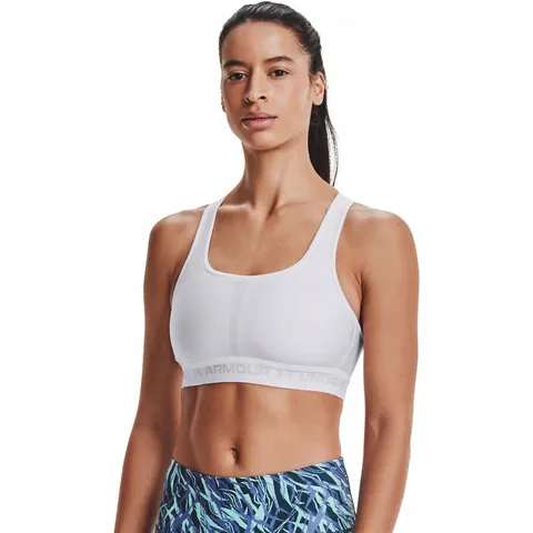 UA Crossback Mid Bra-Wit - Dames sportbh – afbeelding 1