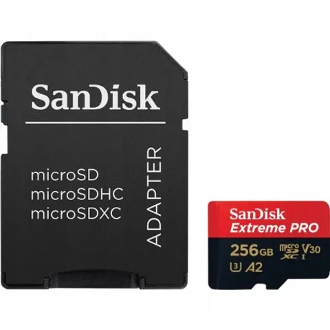 Sandisk Extreme Pro Micro SDXC 256GB - A2 V30 - met adapter – afbeelding 1
