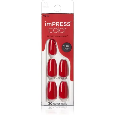 Kiss imPRESS Color Medium false nails Reddy or Not 30 pc – image 1