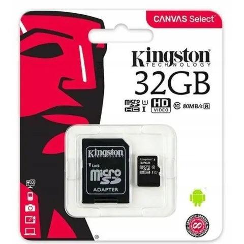 Kingston 32GB microSDHC Class 10 UHS-I + SD Adapter – afbeelding 1
