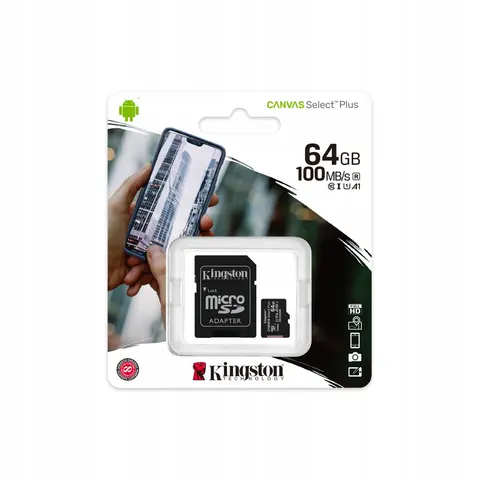 Kingston micro Sd XC 64 Gb Uhs-i SDCS2 Canvas Plus – zdjęcie 1