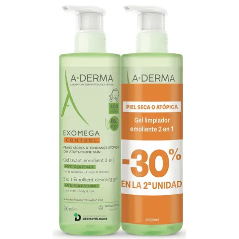 A-DERMA Exomega Gel Moussant Duplo – imagen 1