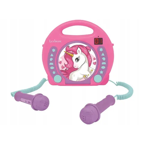 Unicorn Draagbare CD-speler met 2 Meezingmicrofoons – afbeelding 1