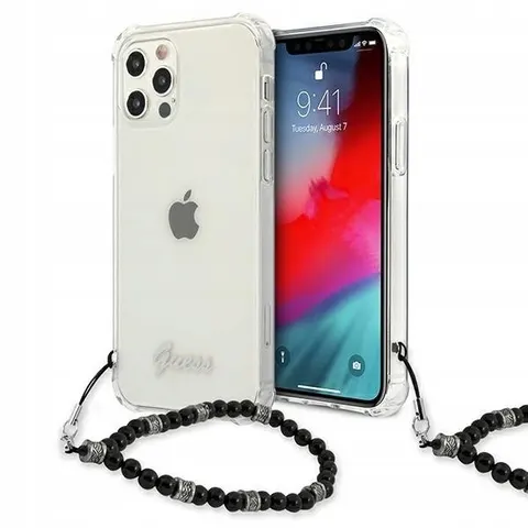 Guess PC Script Back Case - Apple iPhone 12 Pro Max (6.7") - Transparant/Zwart – afbeelding 1