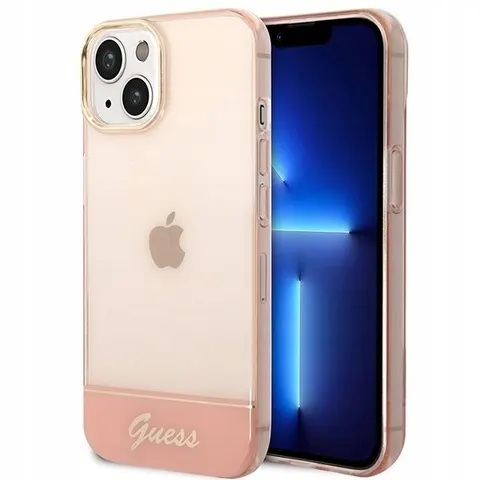 Guess Translucent Back Case - Geschikt voor Apple iPhone 14 Plus (6.7") - Roze – afbeelding 1
