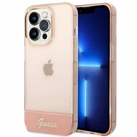 Guess Translucent Back Case - Geschikt voor Apple iPhone 14 Pro Max (6.7") - Roze – afbeelding 1