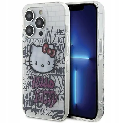Hello Kitty - Hardcase voor iPhone 13 Pro Max - Graffiti Design - IML Techniek - Wit – afbeelding 1