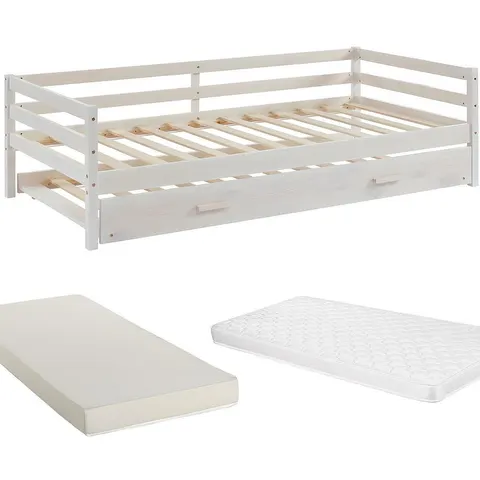 Vente-unique Bedframe hout wit 90 x 190 cm – 004458 – afbeelding 1