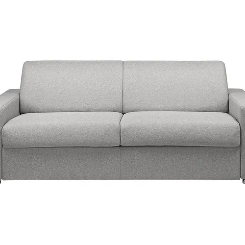 vente-unique.com Canapé convertible polyester 4 places gris 216x85x223cm – image 1