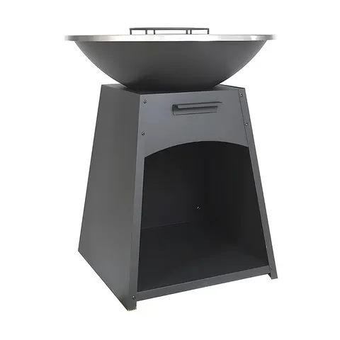 vente-unique.com Barbecue acier noir 81x96x81cm – image 1