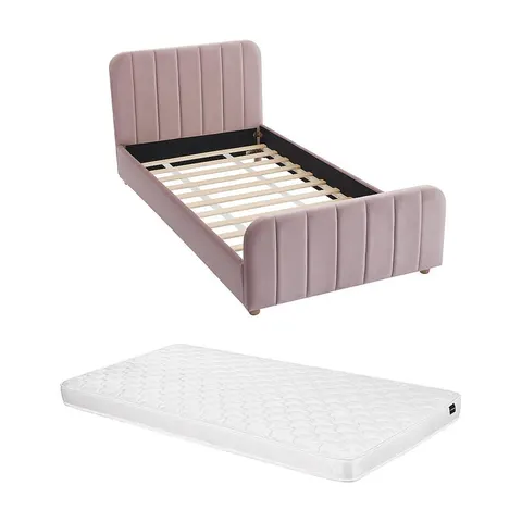 Vente-unique Bedframe fluweel roze 90 x 190 cm – 158694 – afbeelding 1