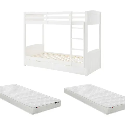 Vente-unique Stapelbed hout wit 90 x 200 cm – 182378 – afbeelding 1