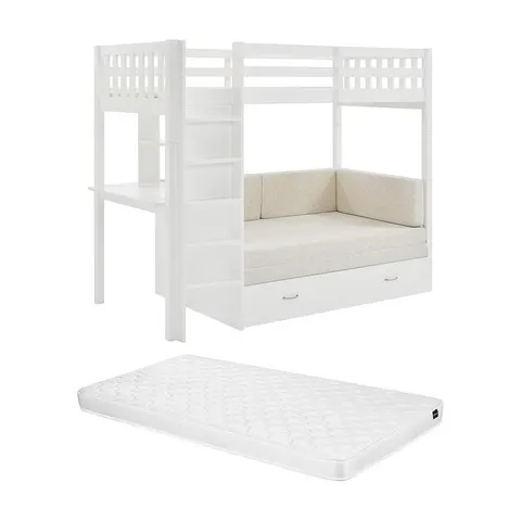Vente-unique Hoogslaper hout wit 90 x 190 cm – 184594 – afbeelding 1