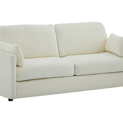 vente-unique.com Canapé convertible polyester 3 places beige 199x88x97cm – image 1