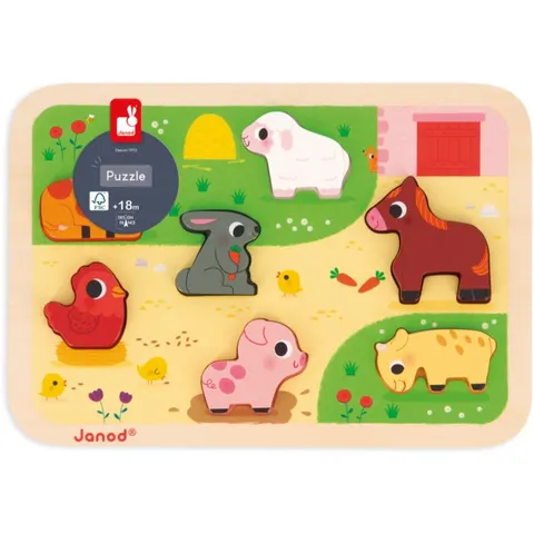 Janod - Chunky puzzel - Op de boerderij – afbeelding 1