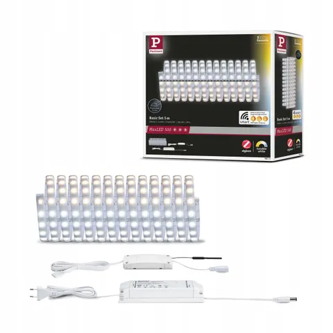 Paulmann MaxLED 500 basic set IP44 CCT ZigBee 5m – silver – image 1