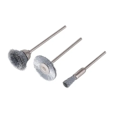 wolfcraft - Set mini-staaldraadborstels, 3-dlg. - 2114000 – afbeelding 1