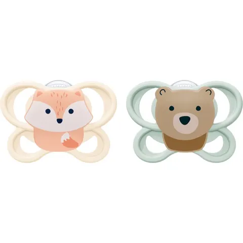 NUK Perfect Match Air 0-2 m dummy Fox/Bear 2 pc – image 1