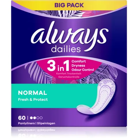 Always Dailies Normal Fresh & Protect panty liners 60 pc – image 1