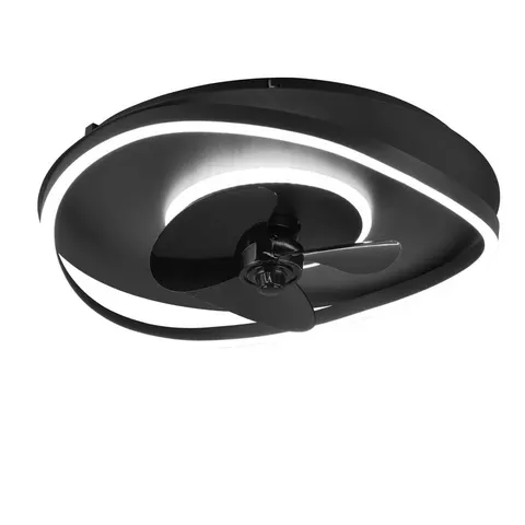 LED-Ventilator Sortland, DC, leise, 50cm, CCT, Fernbedienung – schwarz matt – Bild 1