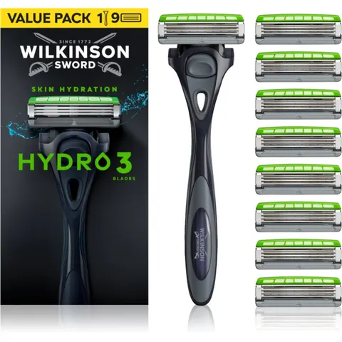 Wilkinson Sword Hydro3 Scheerapparaat + Vervangbare Scheermesjes 8 st. – afbeelding 1
