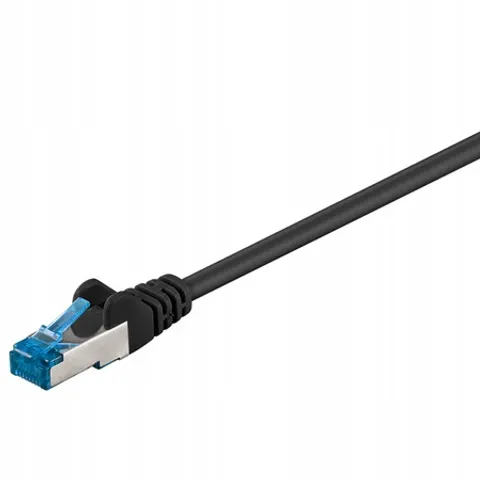 Goobay CAT 6A Patchkabel, S/FTP (PiMF), schwarz 0,5m – Bild 1