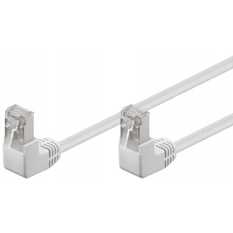 Câble RJ45 Cat5e coudé blindé blanc 5 m GOOBAY – 960659 – image 1