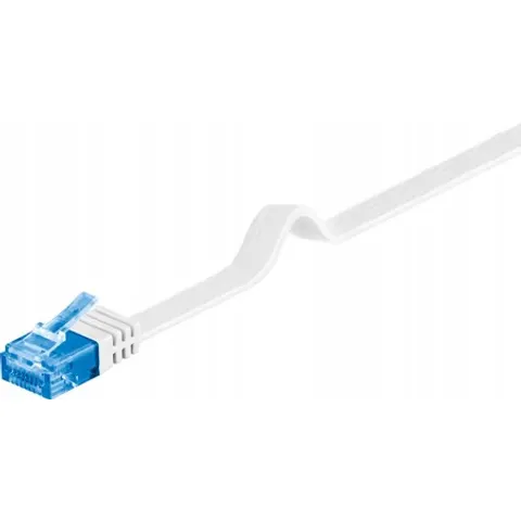 Câble RJ45 Cat6a plat blanc 5 m GOOBAY – image 1