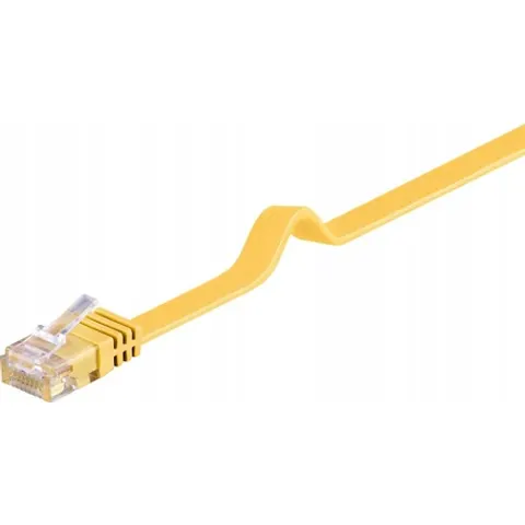 Câble RJ45 Cat6 3m non Blindé plat jaune GOOBAY – image 1