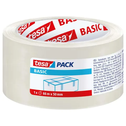 Tesa BASIC - Verpakkingstape - 66m x 50mm - Transparant - UV-bestendig – afbeelding 1