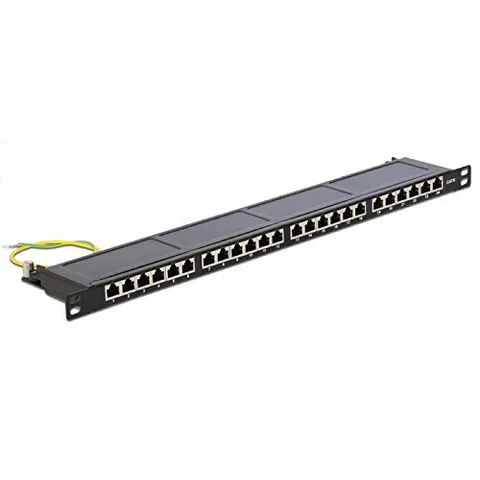"DELOCK 43316 - 19"" Patch Panel 24 Port Cat.6 0.5 U black" – image 1