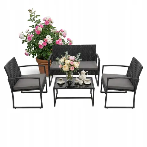 Tuinset - 4 persoons - zwart – afbeelding 1