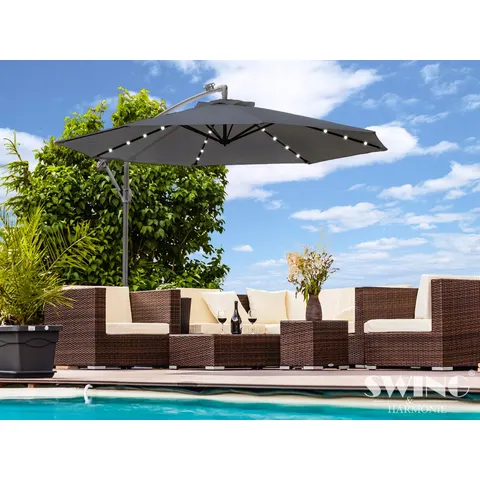 Parasol LED de Swing & Harmonie : 300 cm / Anthracite – image 1