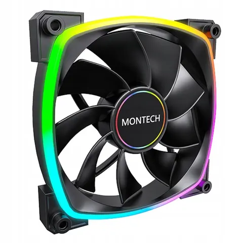 Montech Lüfter RX140 PWM, 140mm, Schwarz – Bild 1
