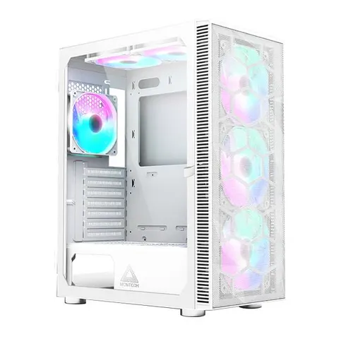 MONTECH X3 Mesh Midi-tower Gaming-behuizing Wit – afbeelding 1