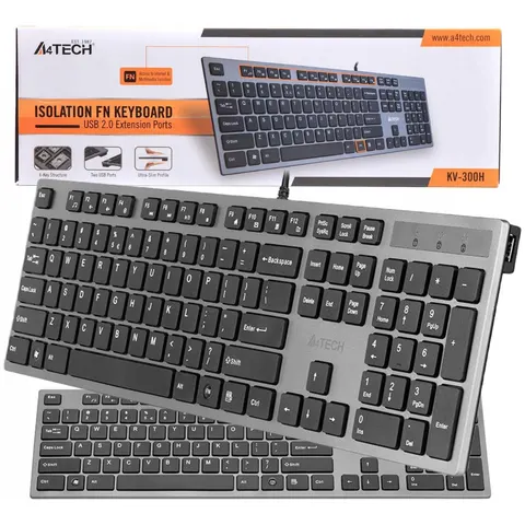A4Tech Toetsenbord KV-300H Slanke USB-hub USB – afbeelding 1