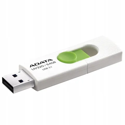 Adata Flashdrive UV320 64GB USB3.1 White-Green – zdjęcie 1