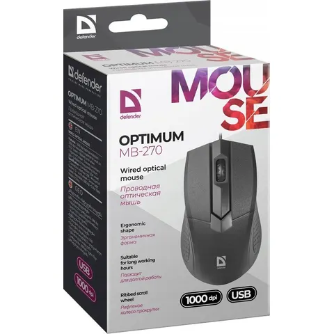 Defender Mysz Optimum MB-270 Optical 1000dpi 3P – zdjęcie 1