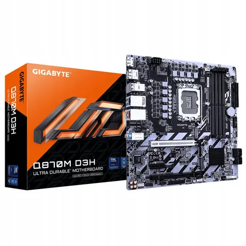 GIGABYTE Q870M D3H Mainboard – Grau – Bild 1