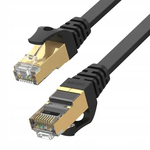 Câble Ethernet CAT 7 2m S/STP plat noir UNITEK – image 1