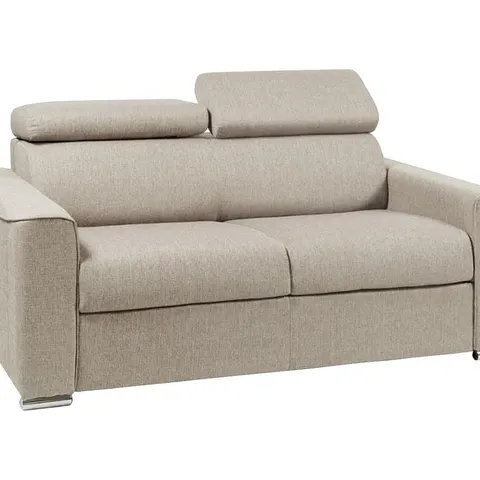 vente-unique.com Canapé convertible polyester 2 places beige 176x110x223cm – image 1