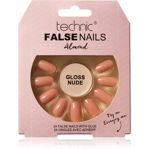 Technic Cosmetics False Nails Almond false nails Gloss Nude 24 pc – image 1