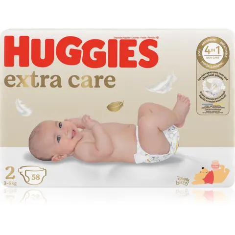 Huggies Extra Care Size 2 Einwegwindeln 3-6 kg 58 St. – Bild 1
