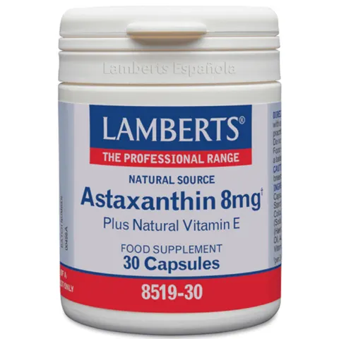 Lamberts Astaxantina 8mg con Vitamina E 30 cápsulas – imagen 1