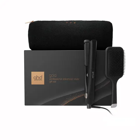 Ghd Gold Gift Set Nero, Piastra + Paddle Brush – immagine 1