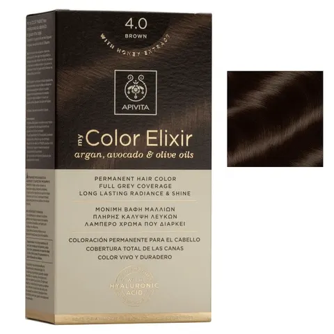 Apivita My Color Elixir Haarkleuring zonder Ammoniak Tint 4.0 Brown 1 st – afbeelding 1