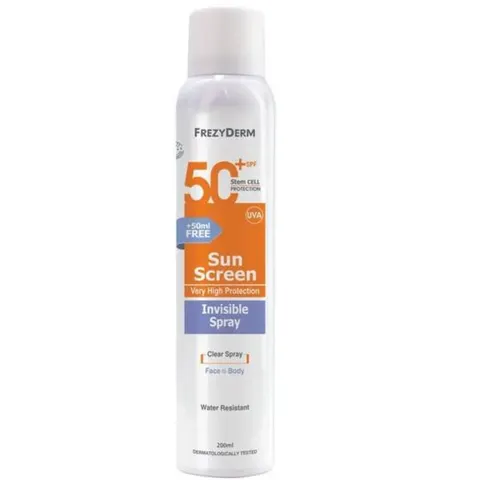 Frezyderm Sun Screen SPF50+ Invisible Spray 200ml – imagen 1