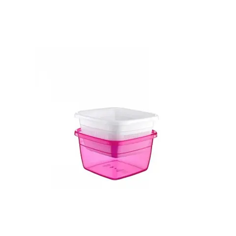 Hobby Emerald Square Basin Bowl With Strainer Plastic 3.8Lt Assorted Colours (Parcel Rate) – image 1